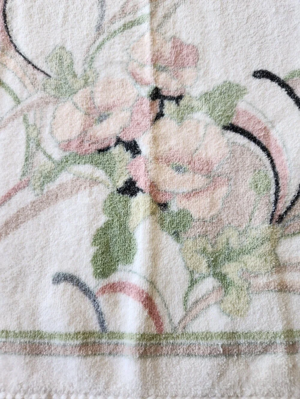 Vintage Bath Hand Towel Springmaid Cotton Blend USA Floral